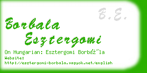 borbala esztergomi business card